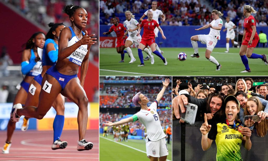 Collage of female athletes